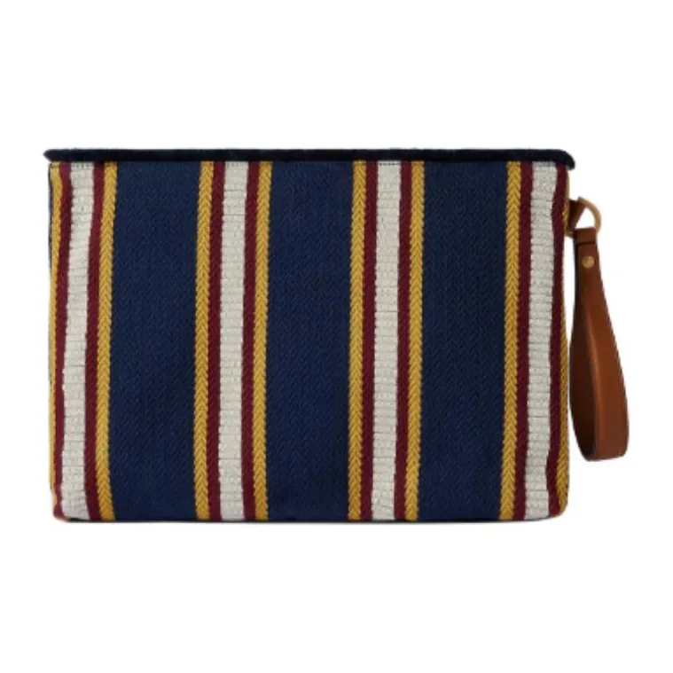 GUCCI Canvas Clutch Tubas Men's Dark Blue-3