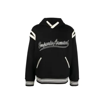 EMPORIO ARMANI Logo embroidered Jersey Hoodie