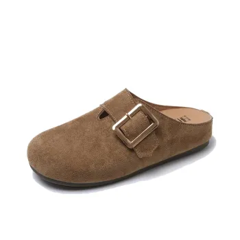 GESHE Rubber Sole Abrasion Resistant Slip Resistant Wrap toe Slippers Women's