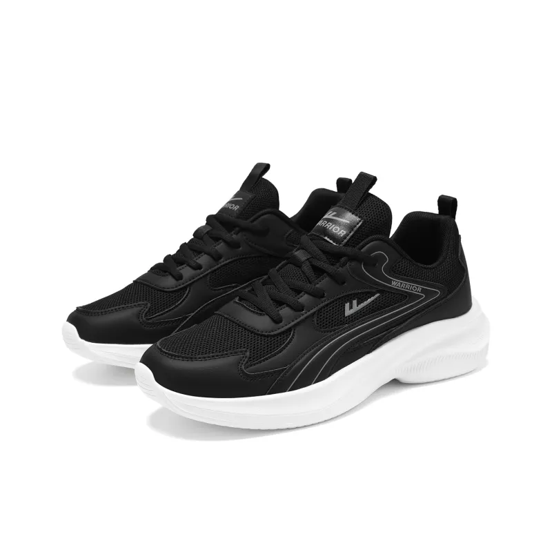 WARRIOR Running Shoes Men Low Top Black/White/White/Gray/White/Moon/Orange-3