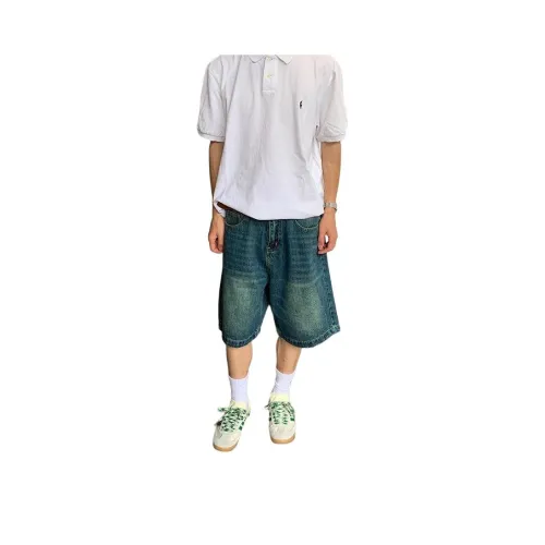 DUATOGE Denim Shorts Men's Blue 