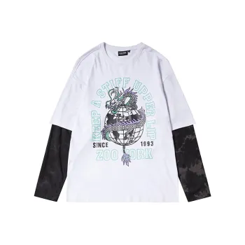Zoo York Crew Neck Loose Fit Mock Two Piece Sweatshirt Fall Unisex