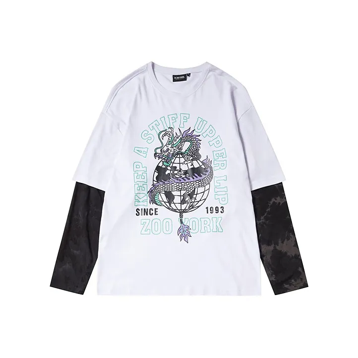 Zoo York Crew Neck Loose Fit Mock Two Piece Sweatshirt Fall Unisex-0