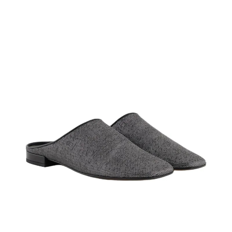 10 CORSO COMO x AMANI Wrap toe Slippers Women's Black Gray Color-2