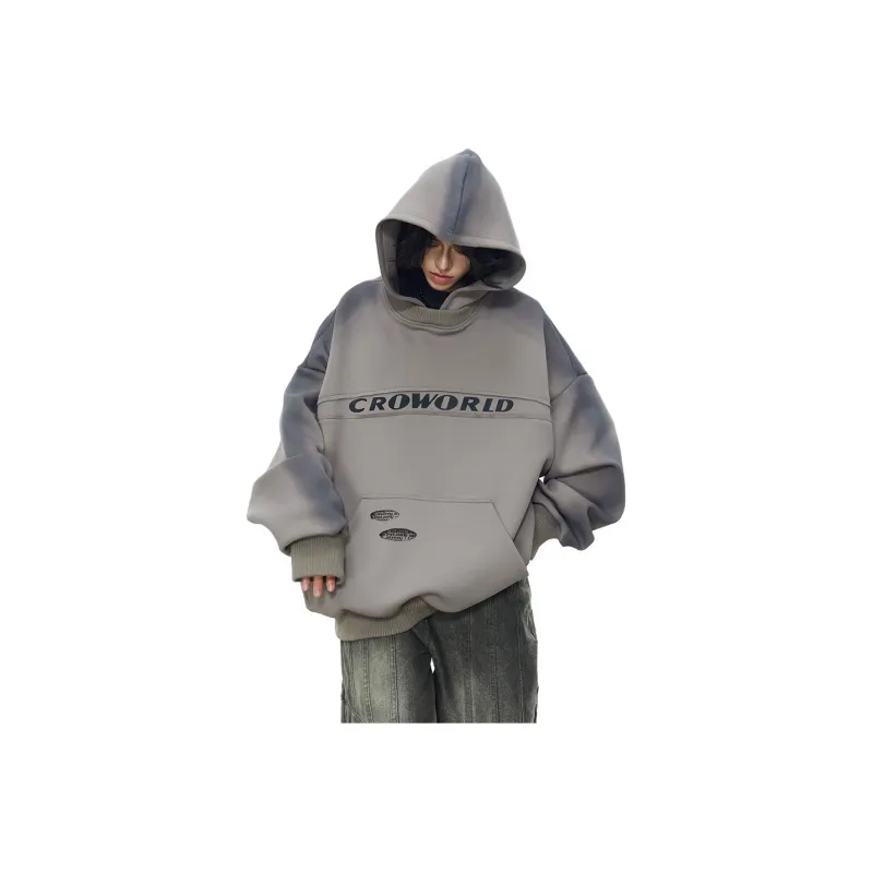 0-CROWORLD Sweatshirt Men's Light Coffee-0