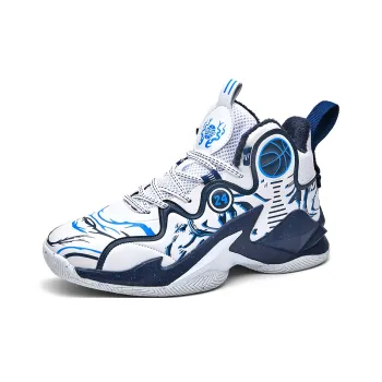 TONYBEAR Basketball Shoes Unisex Mid Top Insulated Shoes White Purple