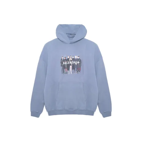 Balenciaga Sweatshirt Loose Fit Style Unisex Gray Blue