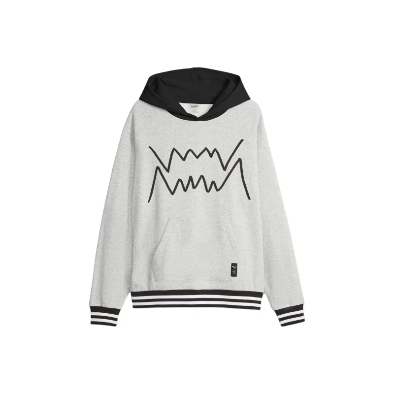 PUMA Hoodie De Basketball Franchise Core Homme Sweatshirt Men's Gray-0