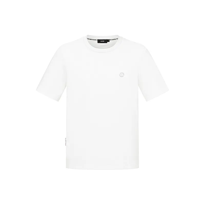 RARE Crew Neck Short Sleeved T Shirts Men's White-0