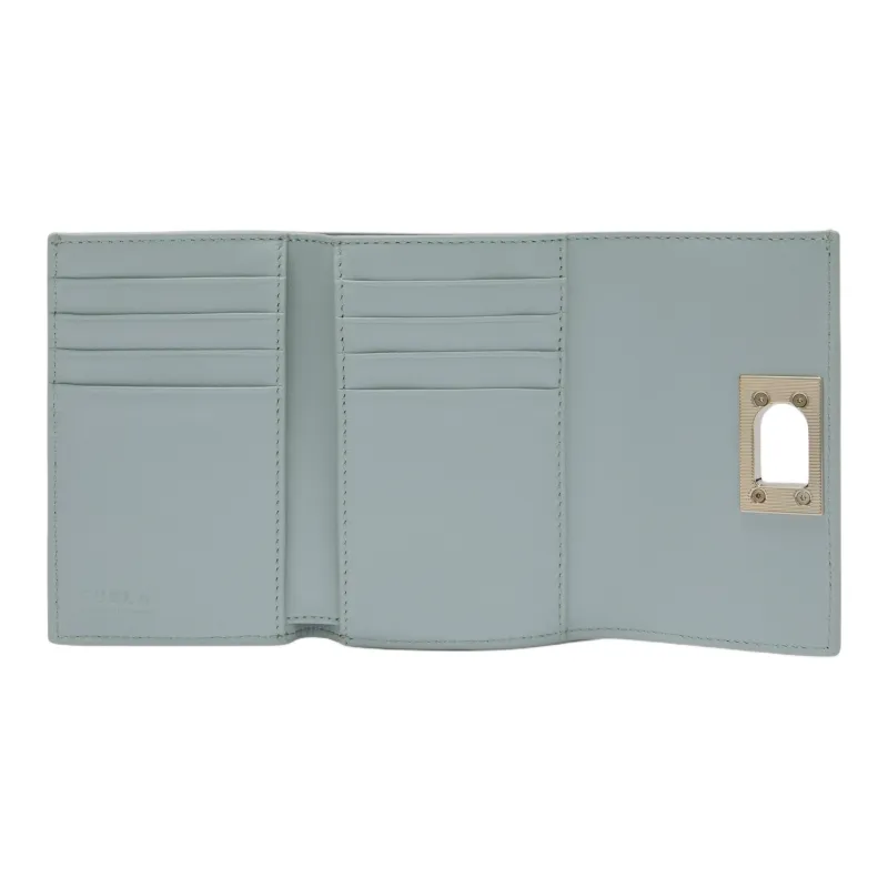 Furla 1927 Collection Leather Wallet Medium Size Women's Blue-2