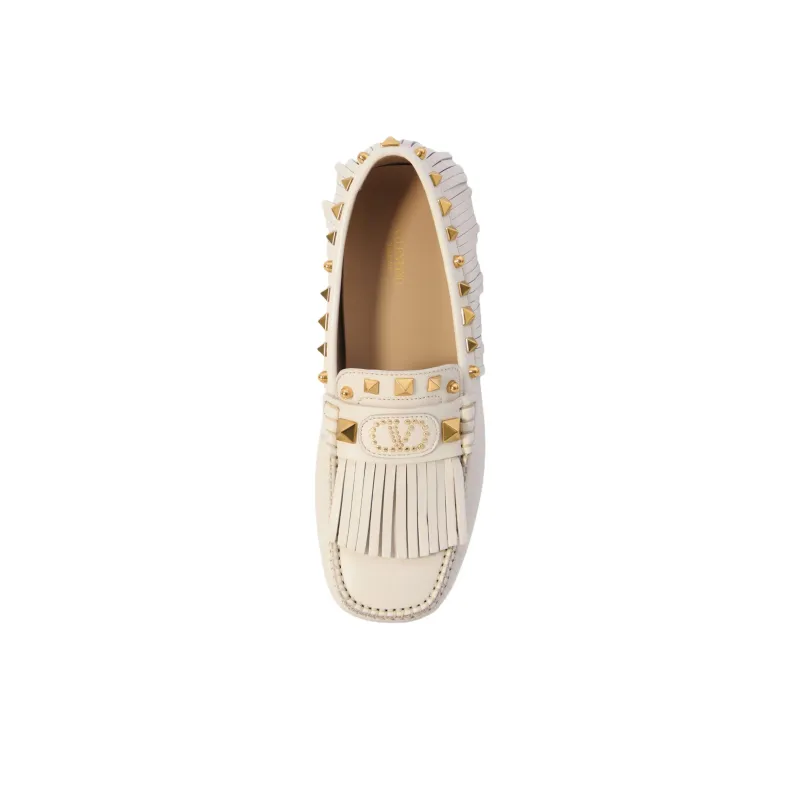 Valentino VLogo Signature Casual Single Shoes Women's Ivory White-4
