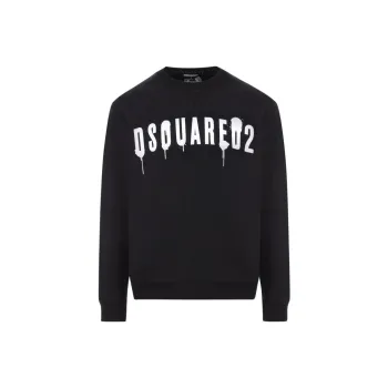 DSQUARED 2 Logo-print Cotton Crew Neck Sweatshirt