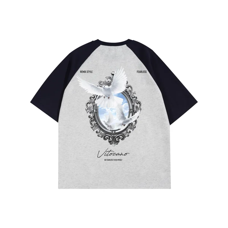 Vitocano T Shirt Unisex Navy Blue & Asphalt Gray-0