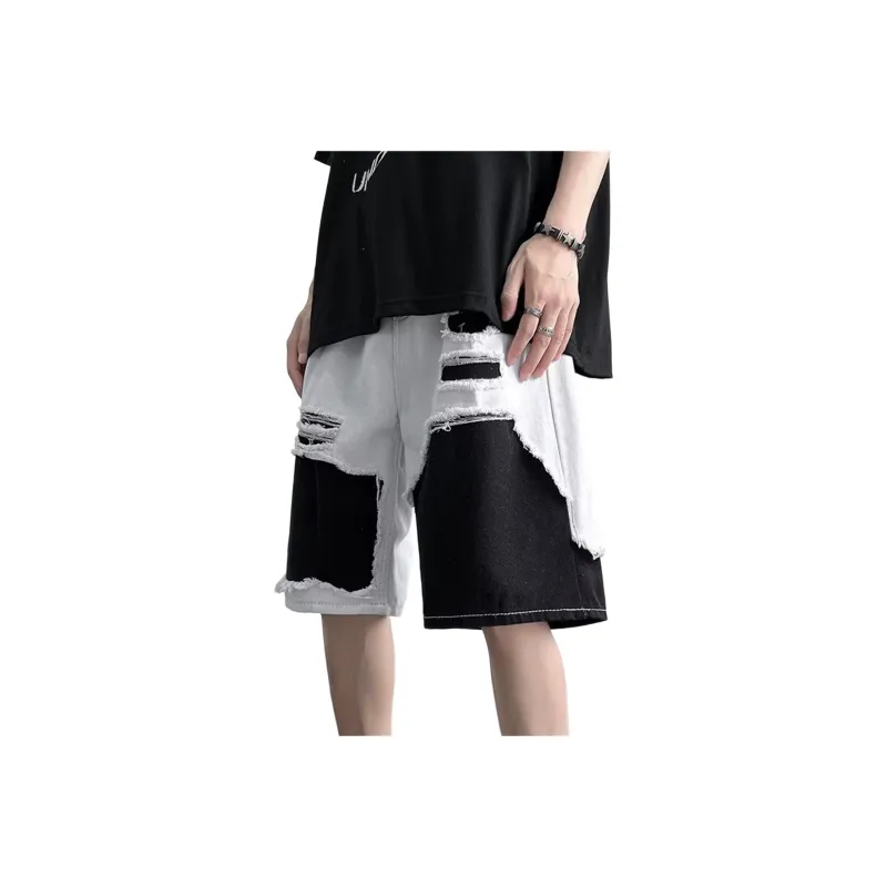 PAINT STAIN Denim Shorts Unisex-10
