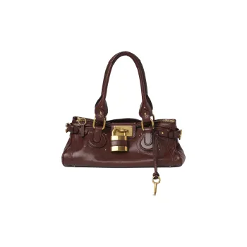 Chloe Leather Handbag Women's Burgundy