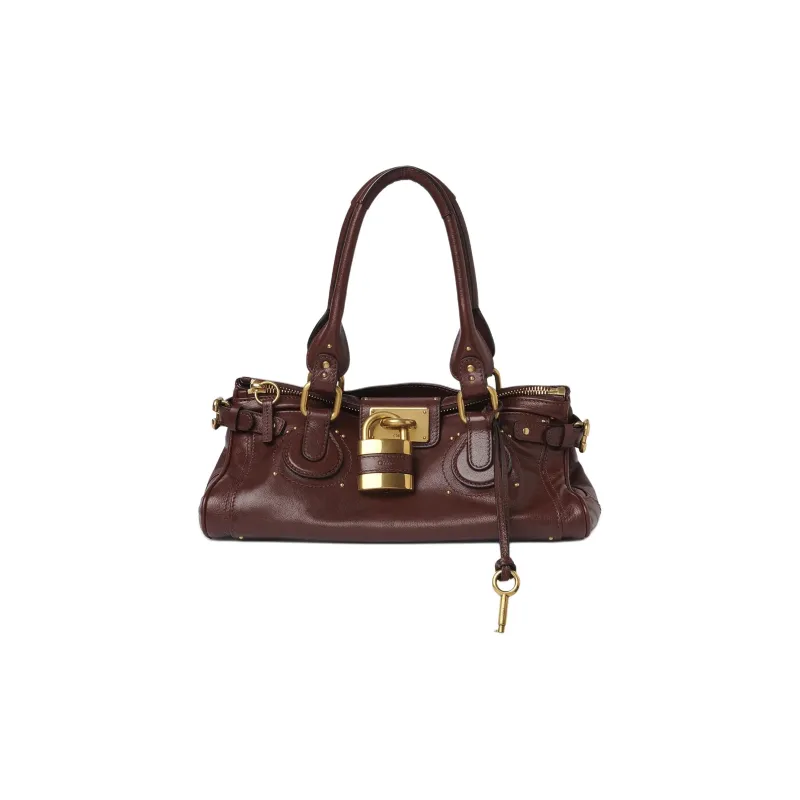 Chloe Leather Handbag Women's Burgundy-0