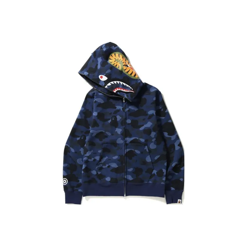 A BATHING APE Camo Shark Full Zip Hoodie-3