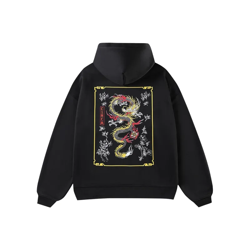 C1RCA Vintage Dragon Totem Dragon Pattern Logo Letter Classic Print Sweatshirt Unisex-10