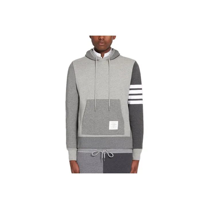 THOM BROWNE Panelled Drawstring Hoodie-0