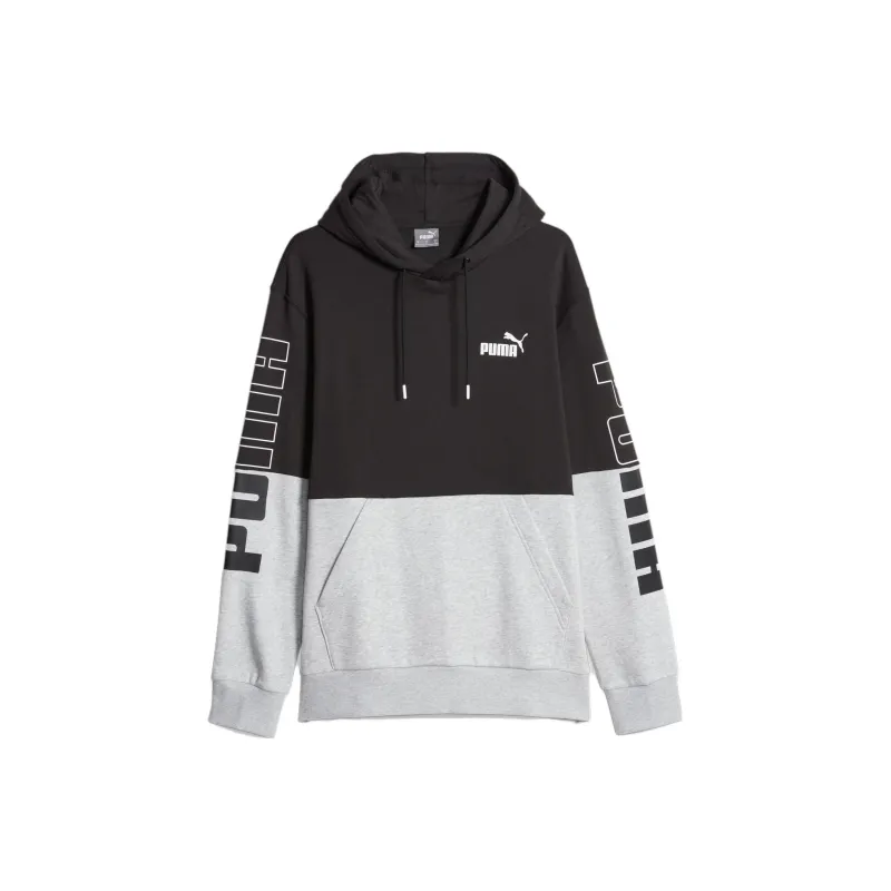 PUMA Hoodie Color Block POWER Homme Sweatshirt Men's Gray-0