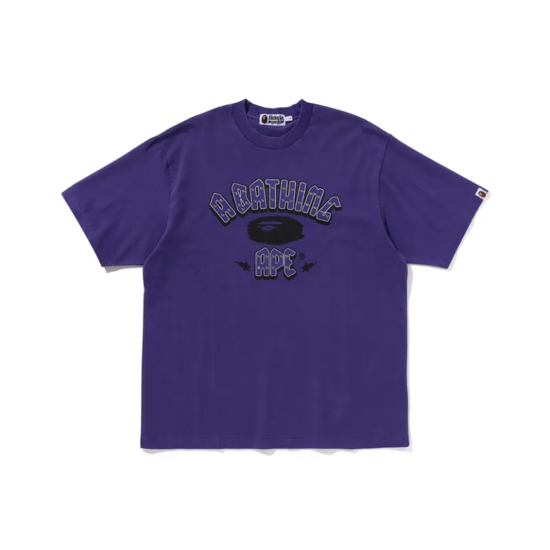 A BATHING APE Logo Embellished Crewneck T Shirt-2
