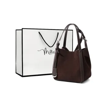 MILLIE'S Cow Leather Bucket Bag, Shoulder Bag, Crossbody Bag, Handbag Regular Women's Coffee