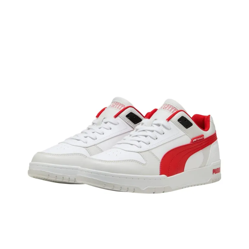 PUMA F1 Rbd Game Anti Slip Wear Resistant Low Top Skateboard Shoes Men's White Red-2