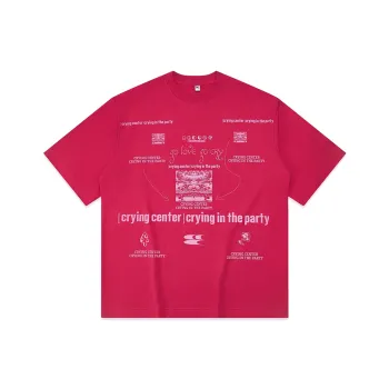 Crying Center T Shirt Unisex Rose Red