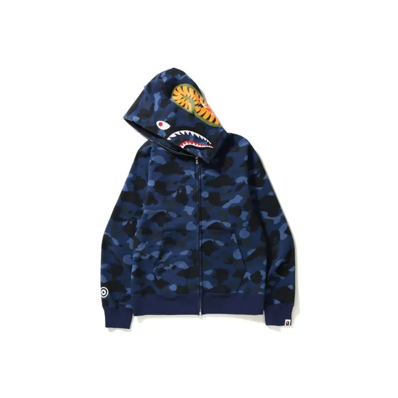 A BATHING APE Color Camo Shark Full Zip Hoodie-0