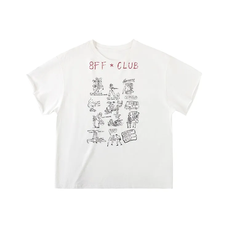 8FF Distressed Cuffed Short Sleeved Unisex-0