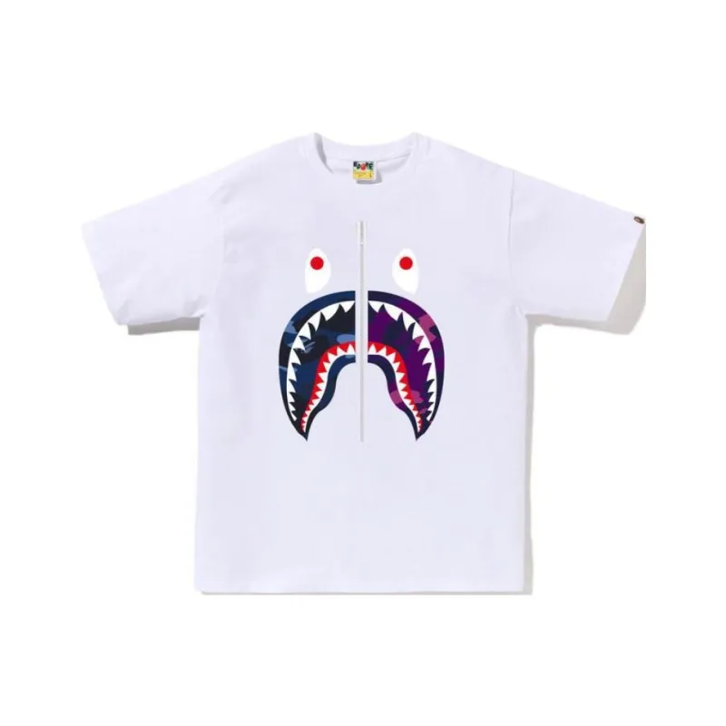 A BATHING APE Abc Camo Rebuild Shark Tee-5