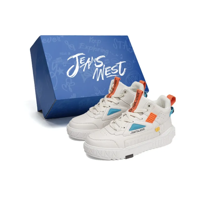 Jean West Wear-Resistant Height Increasing High-Top Skateboard Shoes Men's-3