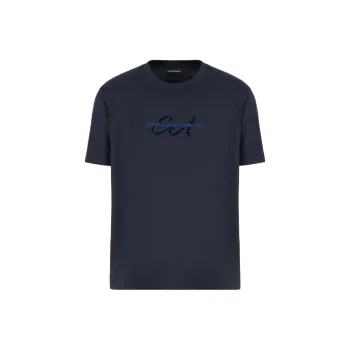 EMPORIO ARMANI Asv Lightweight Jersey T shirt With Italic Logo Embroidery