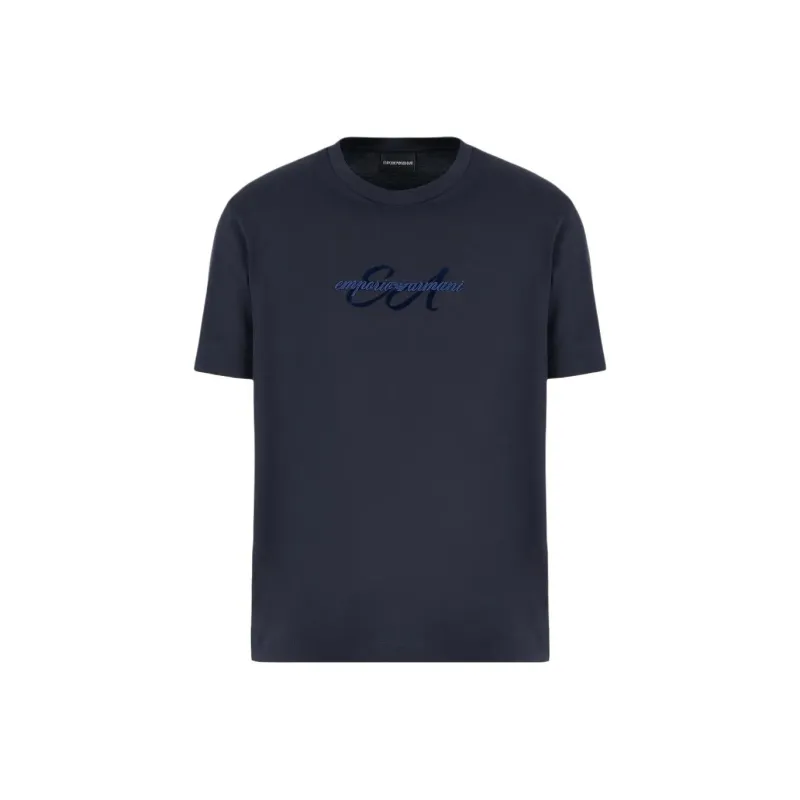 EMPORIO ARMANI Asv Lightweight Jersey T shirt With Italic Logo Embroidery-0