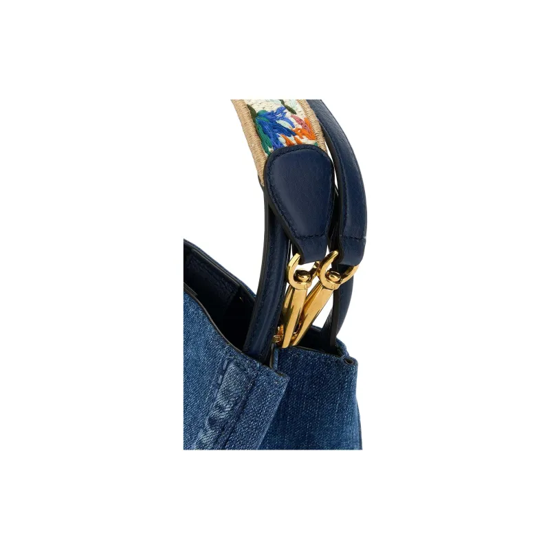 Valentino ALLTIME Fabric Tote Bag, Shopping Bag, Shoulder Bag, Handbag Women's Blue-3
