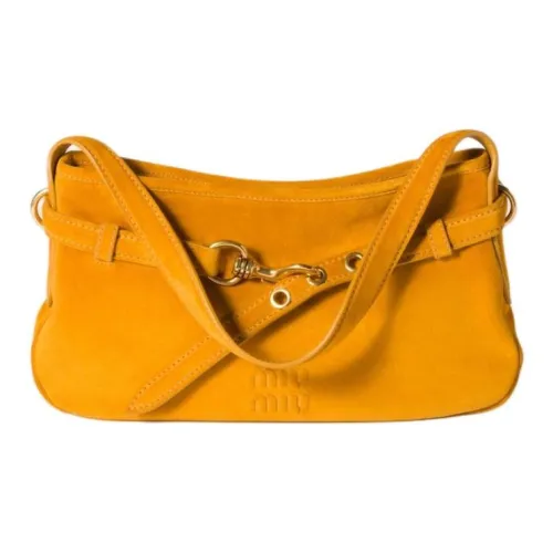 MIU MIU Aventure Calfskin Handbag, Shoulder Bag Women's Ginger Yellow