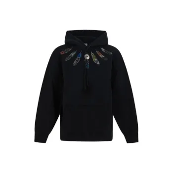 Marcelo Burlon Feather Printed Drawstring Hoodie