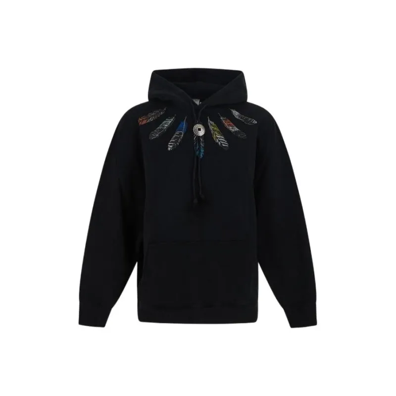Marcelo Burlon Feather Printed Drawstring Hoodie-0