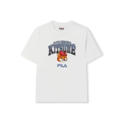 FILA x Maison Kitsune Little Fox T Shirt Unisex Cloud White
