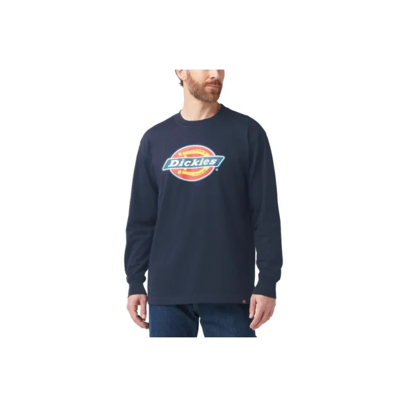 Dickies Tri-Color Logo Graphic Long Sleeve T-Shirt Sweatshirt Men's Blue-0