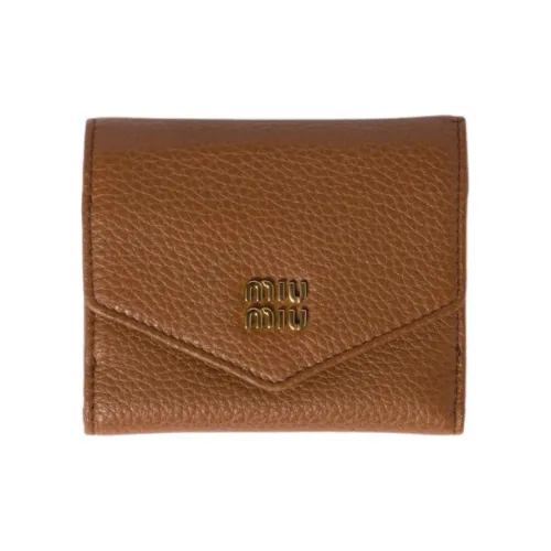 MIU MIU Calfskin Wallet Small Size Women's Brown