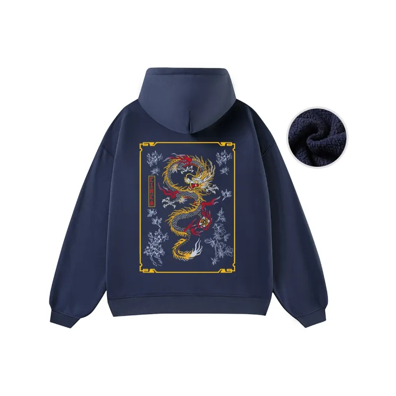 C1RCA Vintage Dragon Totem Dragon Pattern Logo Letter Classic Print Sweatshirt Unisex-6