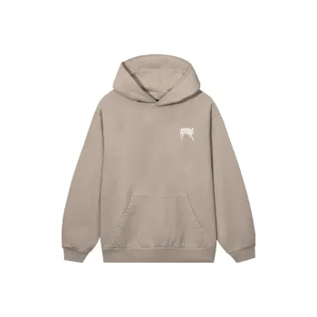 Revenge EMBROIDERED BASIC HOODIE LIGHT BROWN Sweatshirt Unisex Brown