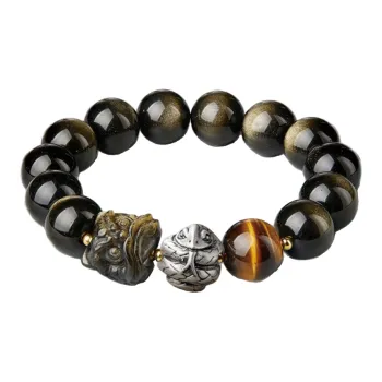 Moonstone Edge Obsidian Bracelets Unisex