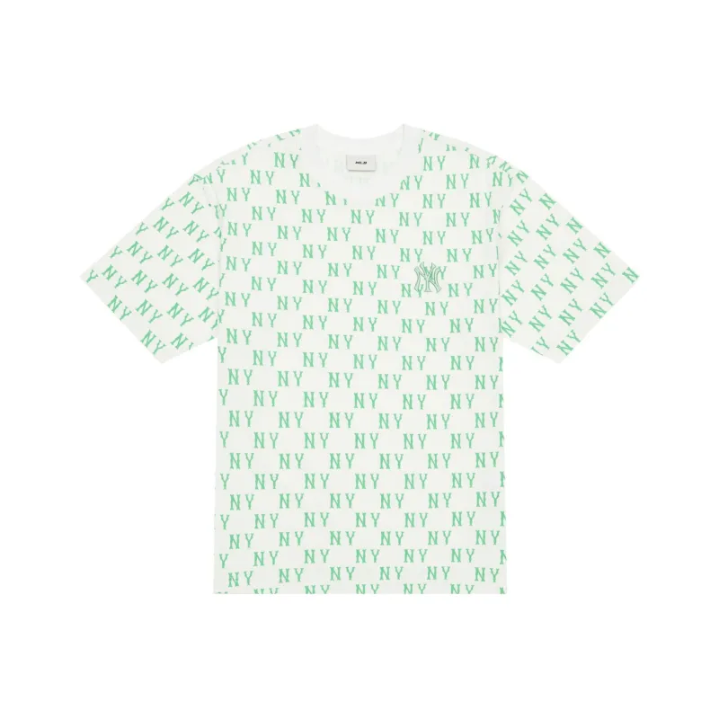 MLB MONOGRAM Reading Collection T Shirts Unisex Ecru-0