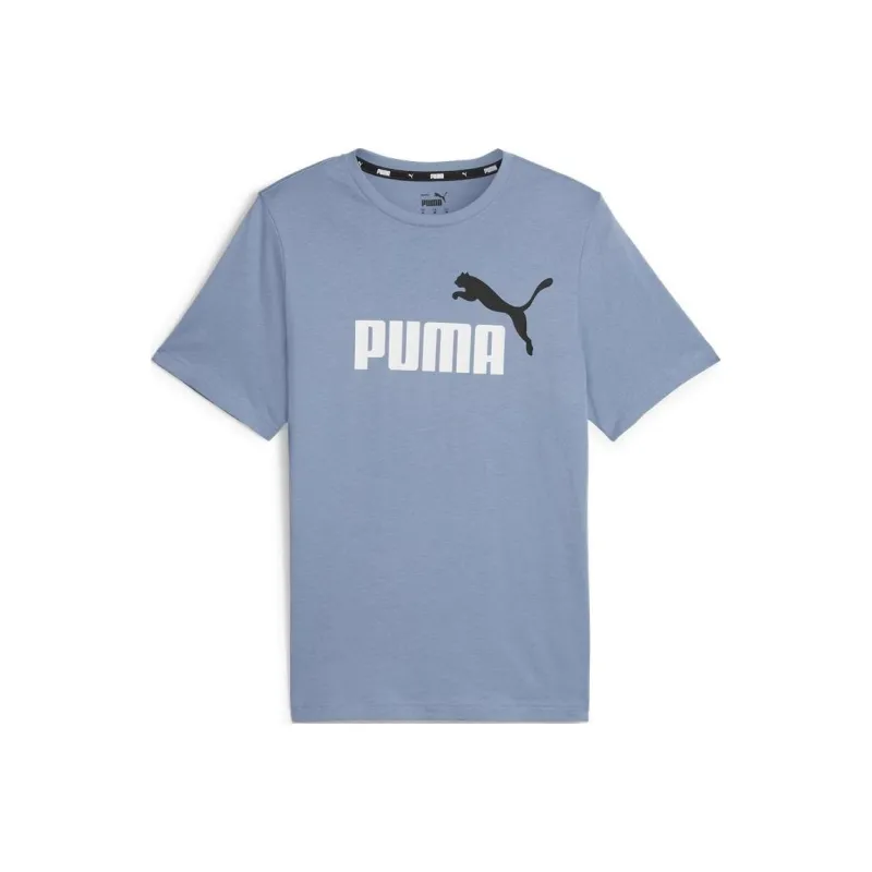 PUMA ESS+ 2 Col T Shirt Men's Blue Gray-0
