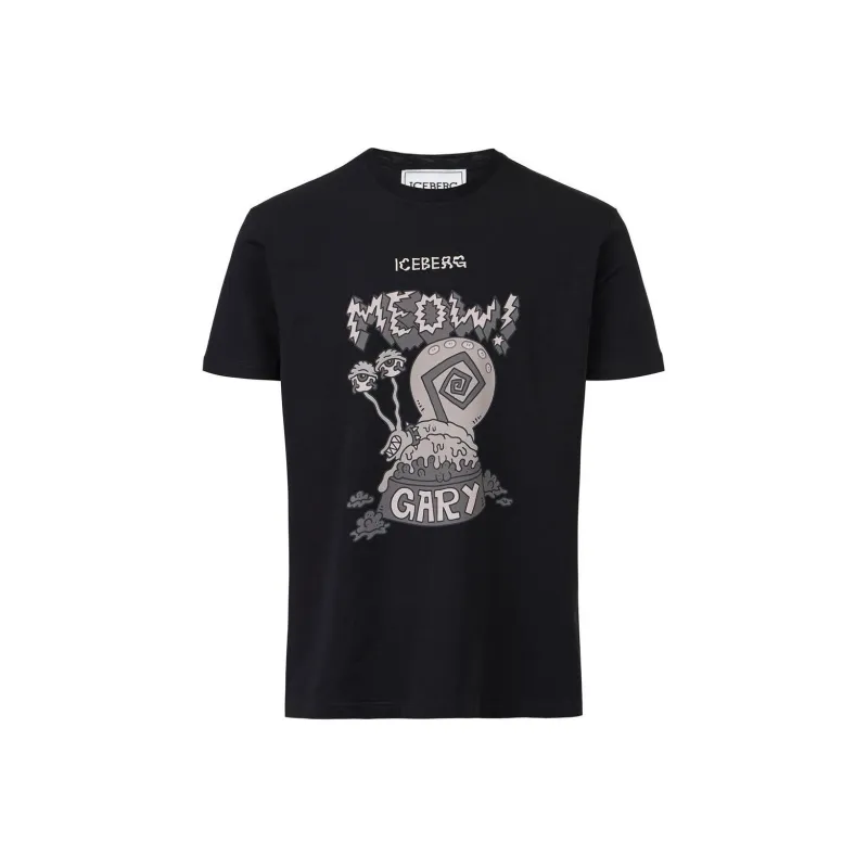 Iceberg Pattern Printed Crewneck T Shirt-0