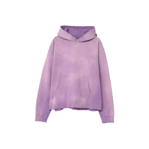Mihara Yasuhiro Destroyed Printed Hoodie Sweatshirt Men's Purple