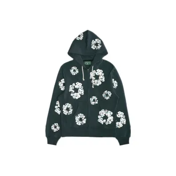 Denim Tears Rhinestone Wreath Zip Hoodie