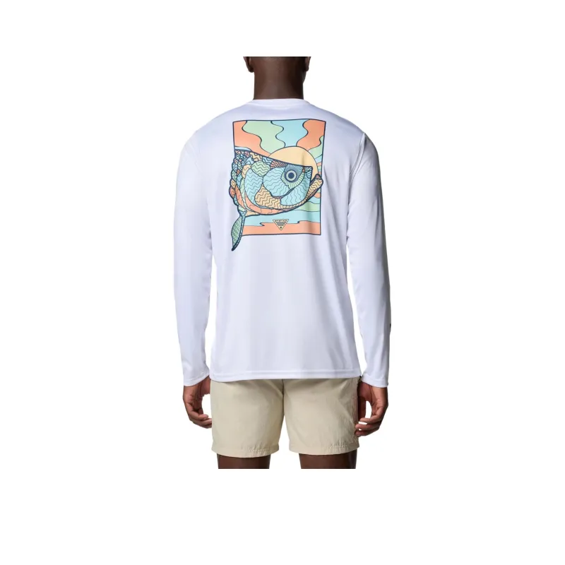 Columbia PFG Terminal Tackle Fish Shine T-Shirt Men's White-0